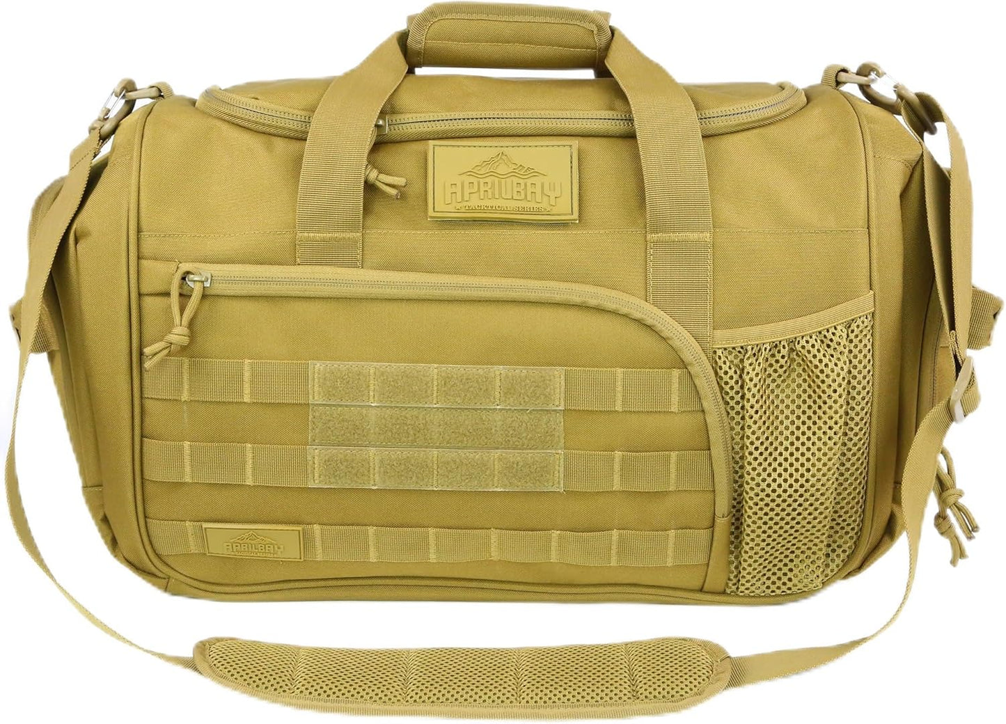 APRlLBAY Gym Bag Large Size 43L Training Bag Traveling With Luggage Strap Equipment Bag Tactical Military Duffel for Men&Women Basketball Football Weekender,Sports Bag Sturdy (Khaki)