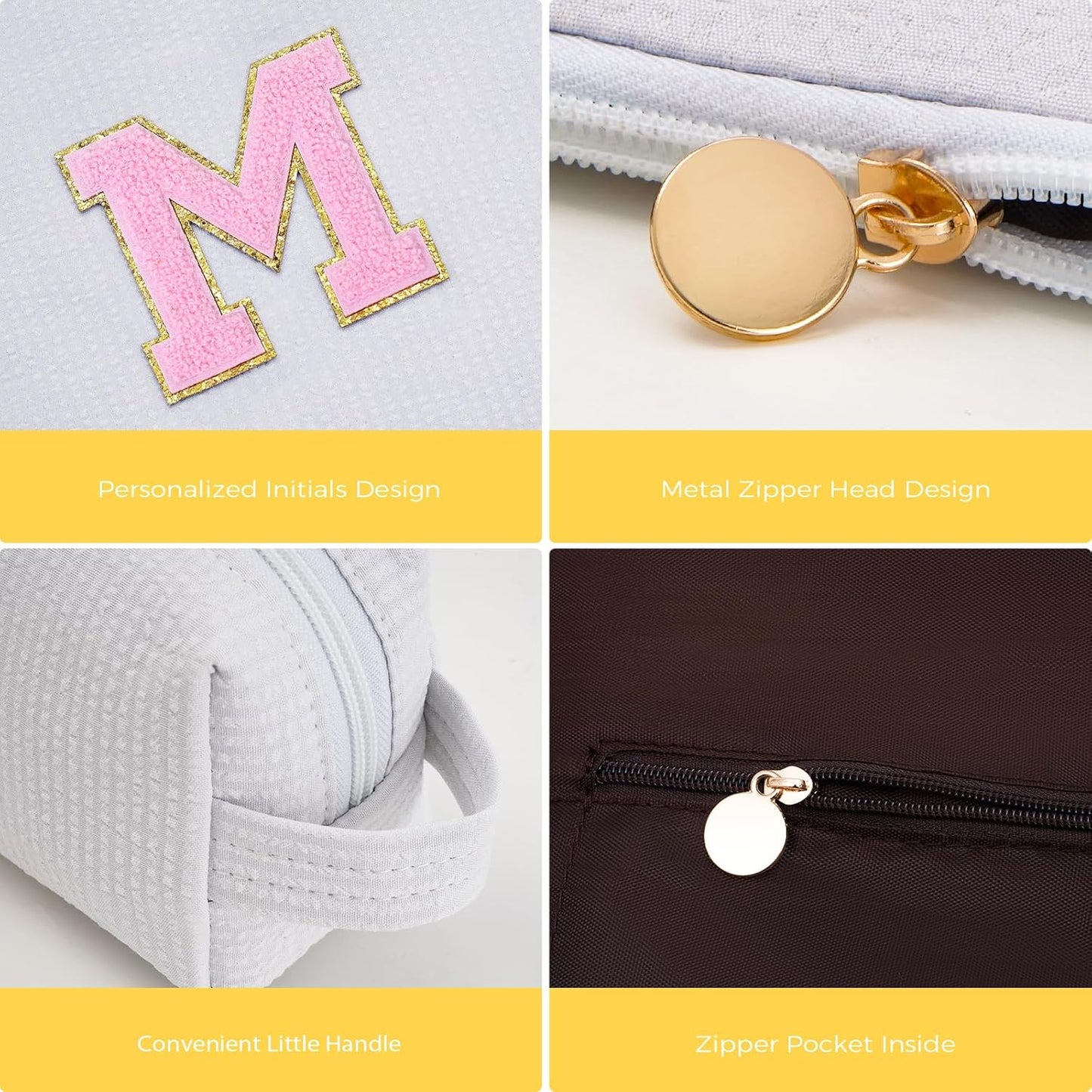 Mothers Day Gifts for Mom,Mum Gifts from Daughter,Birthday Gifts for Wife Sister Her,Mother in Law Gift,Mama Gifts Idea,Makeup Bag Set Cosmetic Bag - White,M