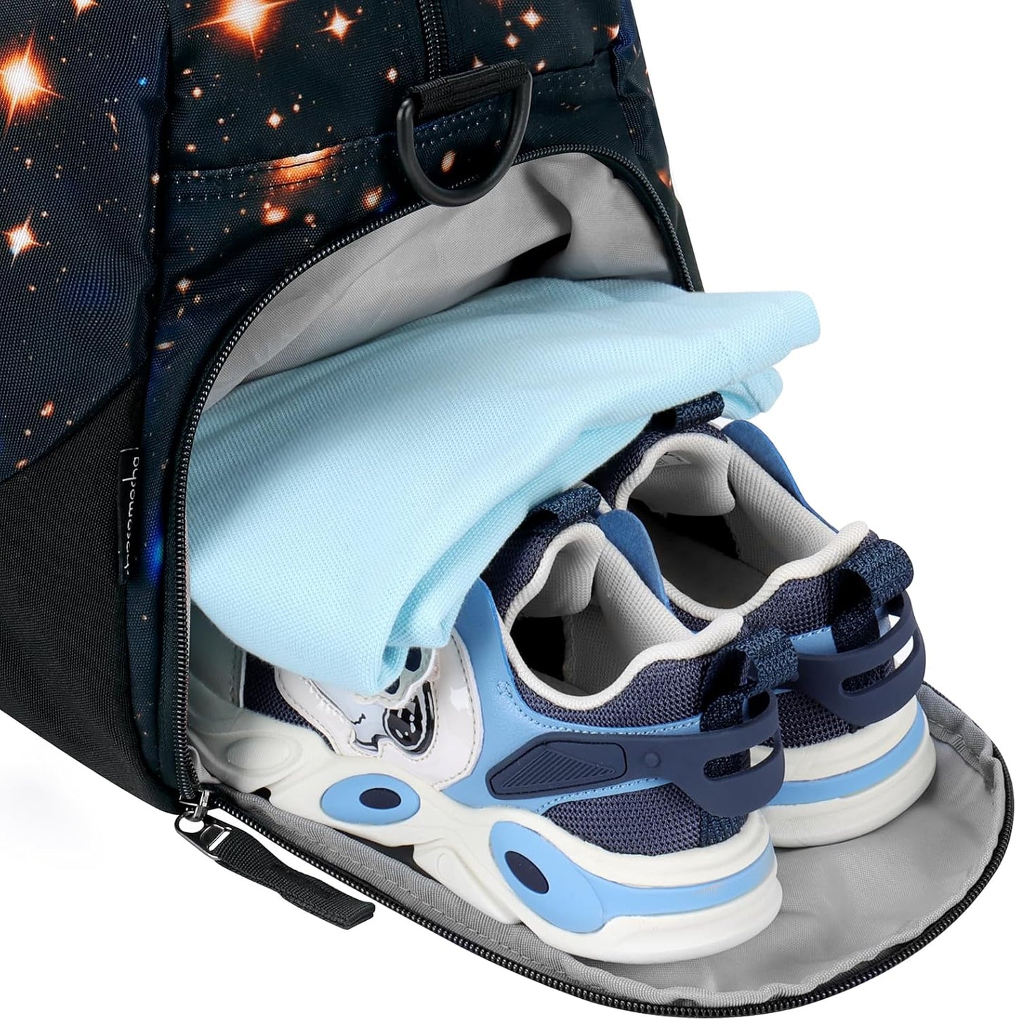 Choco Mocha Kids Galaxy Duffle Bag - Boys Travel & Overnight Bag - Toddler Weekender - Black