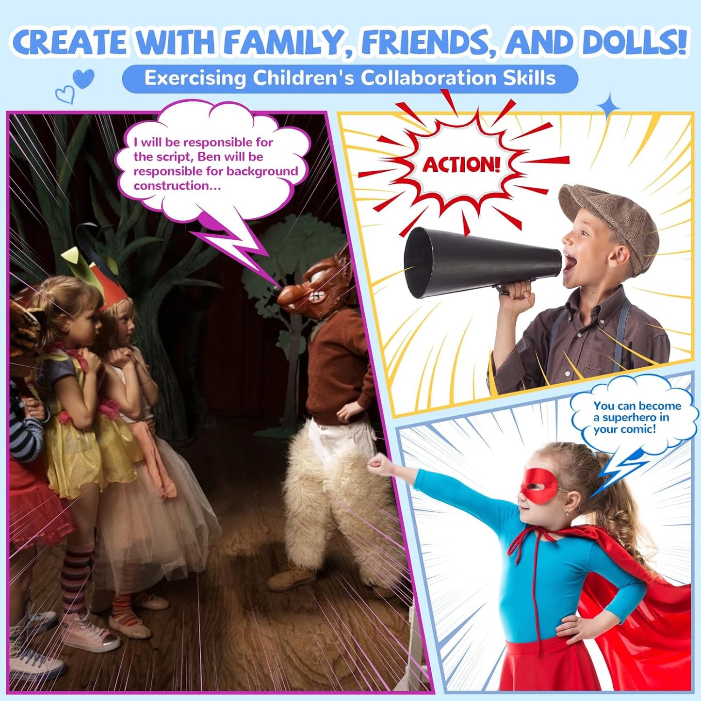 Instant Print Camera for Kids - Christmas Birthday Girls Boys Gifts for Age 3 4 5 6 7 8 9 10 Year Old, 2.4 Inch Screen Kids Instant Camera, Kid Digital Video Dual Cameras with 32 GB SD Card