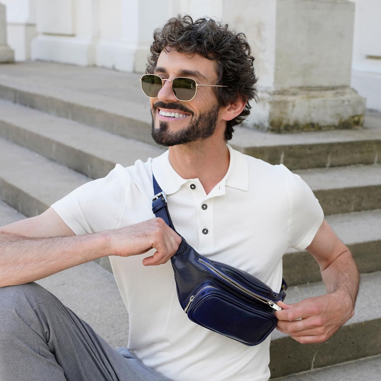 Leather Waist Pack | Belly Bag | Waist Bag| Leather Belt Bag | Leather Fanny Pack Handmade in Italy – Time Resistance