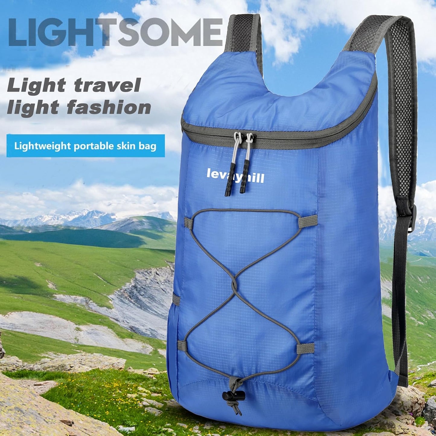 16L Lightweight Foldable Hiking-Backpack Small Packable-Daypack For Travel,Ultralight Water-Resistant Gym Bag Men Women Easy Carry-on (Royal Blue)