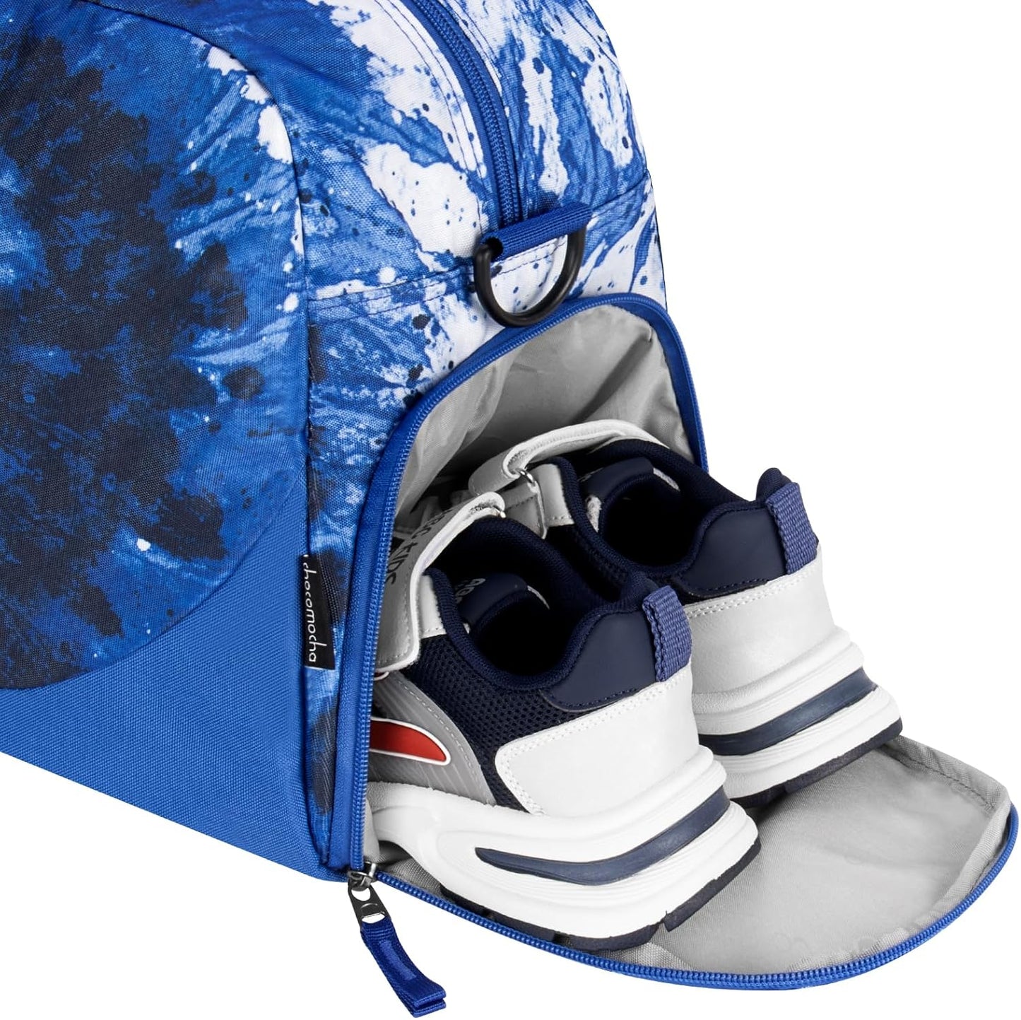 Choco Mocha Kids Duffle Bag Boys Tie Dye Duffle Bag for Kids Travel Bag Boys Overnight Bag for Kids Duffel Bags Toddler Weekender Bag Childrens Kids Gym Sports Sleepover Bag 6-8 Gift Blue