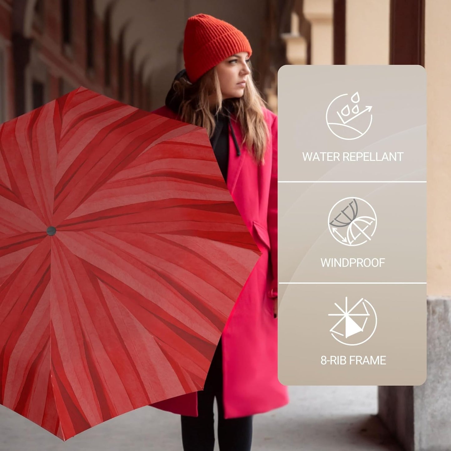 Knirps A.200 Medium Duomatic Windproof Umbrella for Adults – Automatic Open Close 38.5" Canopy, Travel Case Included