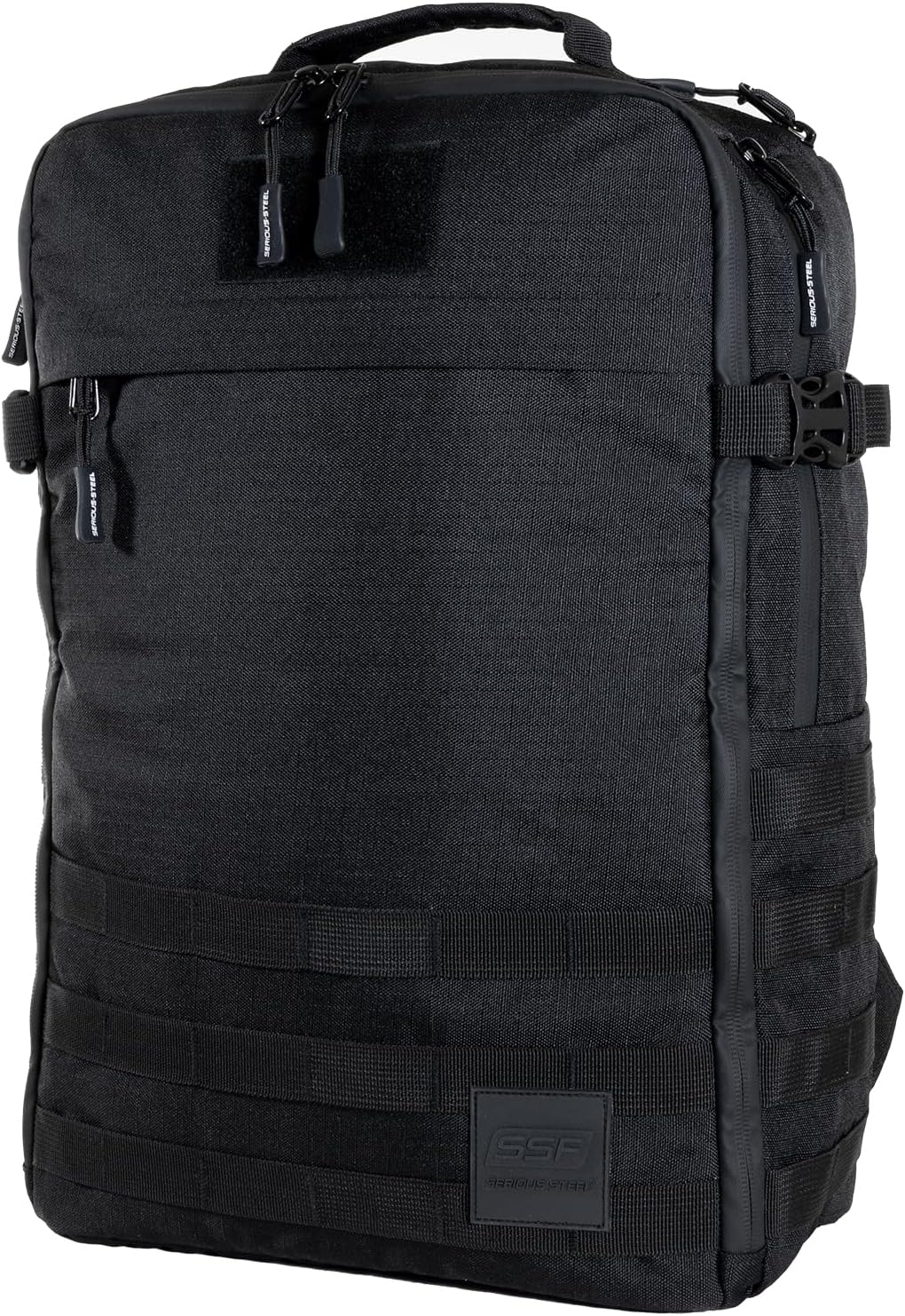 SERIOUS STEEL FITNESS Gym Bag, Rip-Resistant Fabric, Heavy Duty (Black, Backpack (Pro-Mini (26L) with Dividers))