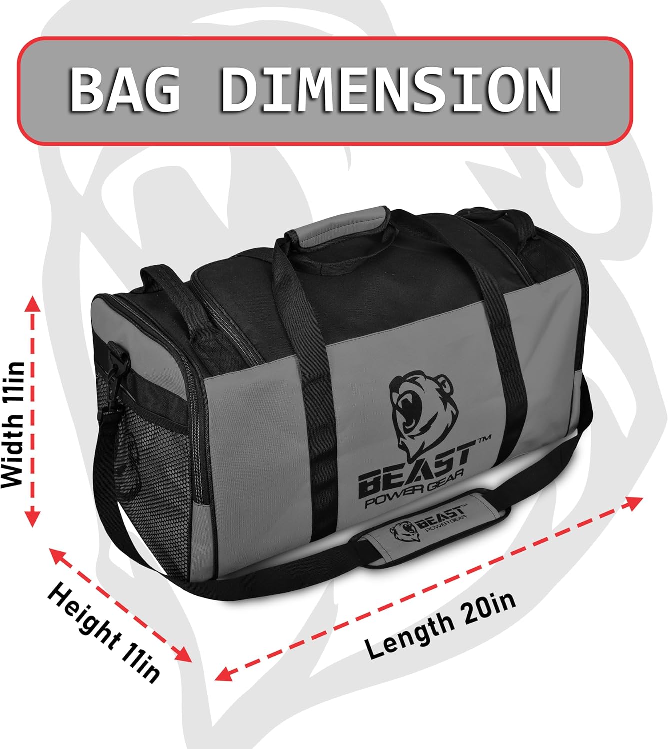 Duffel Gym Bag For Women with Shoe Compartment, Sports Bag with Zippered Pockets, Adjustable Straps Duffle Gym Bag For Men