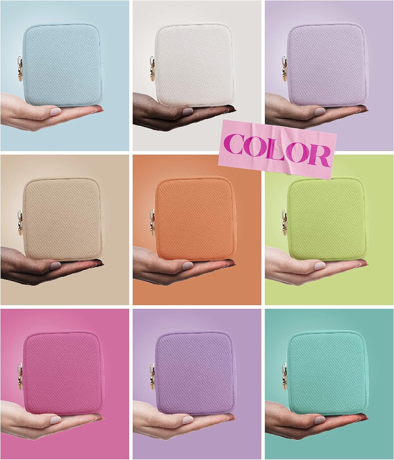 Embla Cosmetic Bag - Makeup Bag Travel Pouch, Toiletry Bags Cute Makeup Organizer, Nylon Zipper Pouches, Lemon Coin Purse, Storage Bag Cosmetics Organizer, Make up bags Mini, Small, Large, Womens