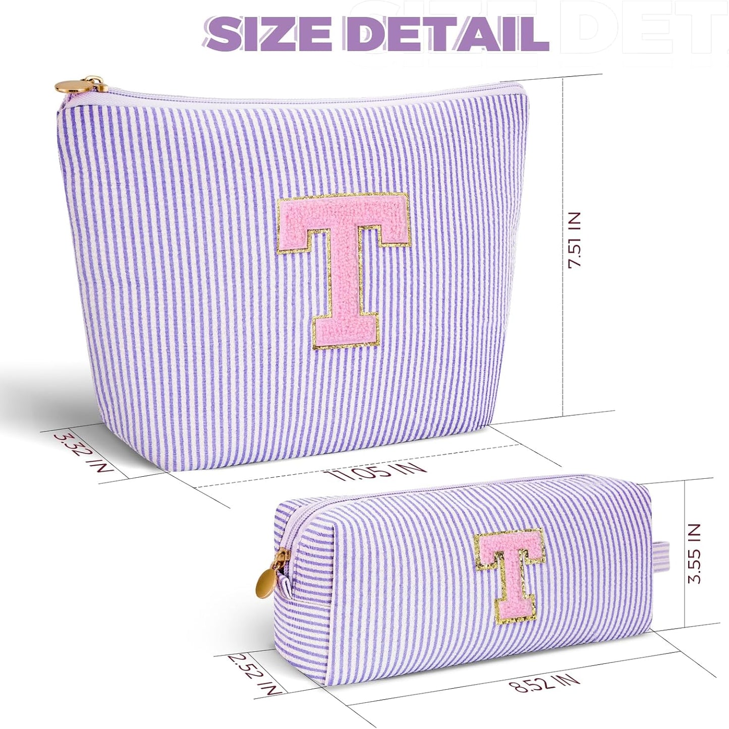 Teacher Appreciation Gifts,Thank You Gifts from Students,Birthday Teacher Retirement Gifts for Women,Teachers Day Gift Ideas,Makeup Bag Set Cosmetic Bag - Lavender,T