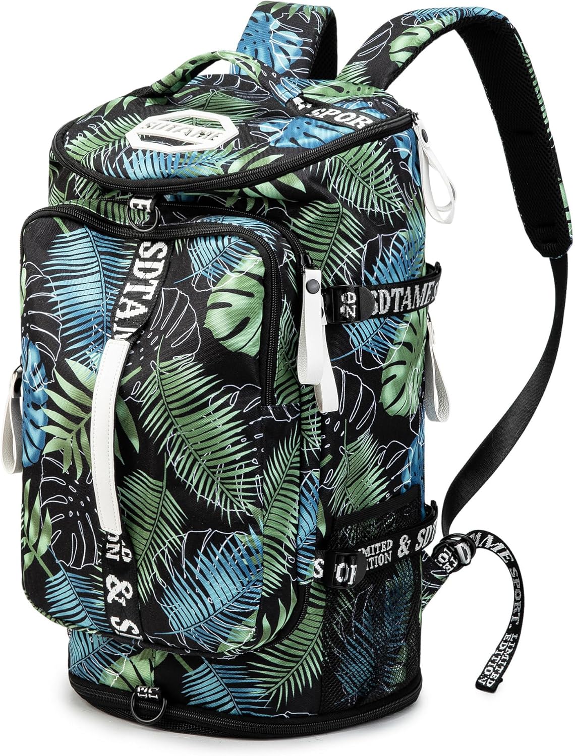 Gym Duffle Bag Backpack with Shoe Compartment,4 ways Travel Backpack for Women and Men,Multi-Functional Weekender bag with Waterproof Layer&Laptop Compartment for Fitness, Travel,Camping