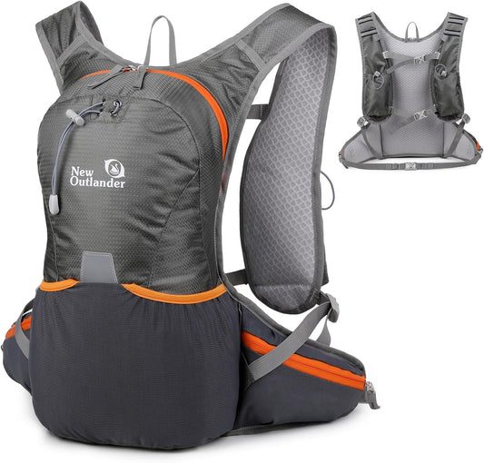 12L Small Hiking Backpack with Chest Strap for Men Women, Bike Backpack for Helmet, Black