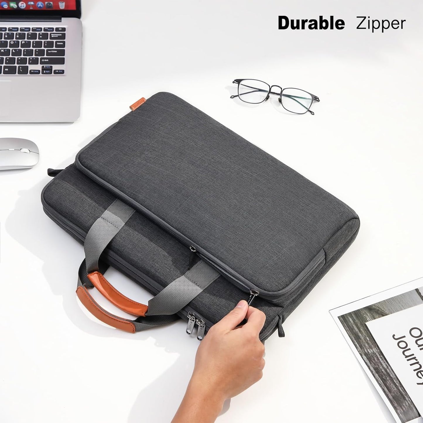 15 15.6 16 inch Laptop Computer PC Shoulder Bag Carrying Case, Water-Repellent Fabric Briefcase, Lightweight Toploader, Business Casual or School