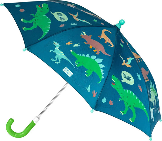Stephen Joseph Kids' Color Changing Wet Dry Umbrella, Water reacting, Pinch Free Umbrellas for Rain Children's Umbrella, BUTTERFLY, 23"X29