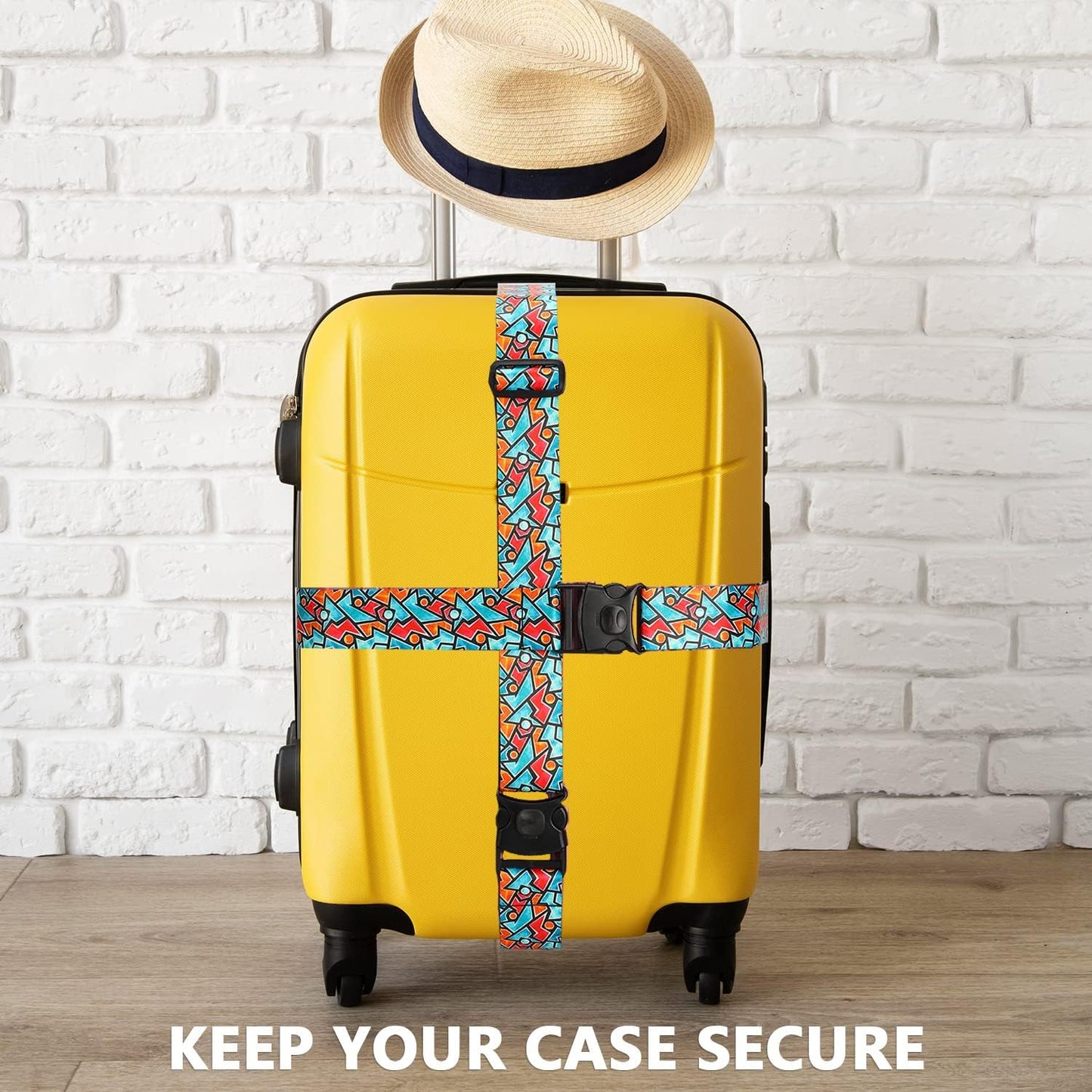 2 Pack 75'' x 2'' Adjustable Luggage Straps for Suitcase Belt Travel Bag Packing Straps Accessories (Lightning)