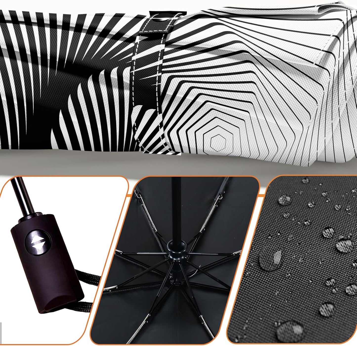 Small Compact Travel Automatic Folding Umbrella for Women, Portable Lightweight, Rain, Wind, UV Sun Shade