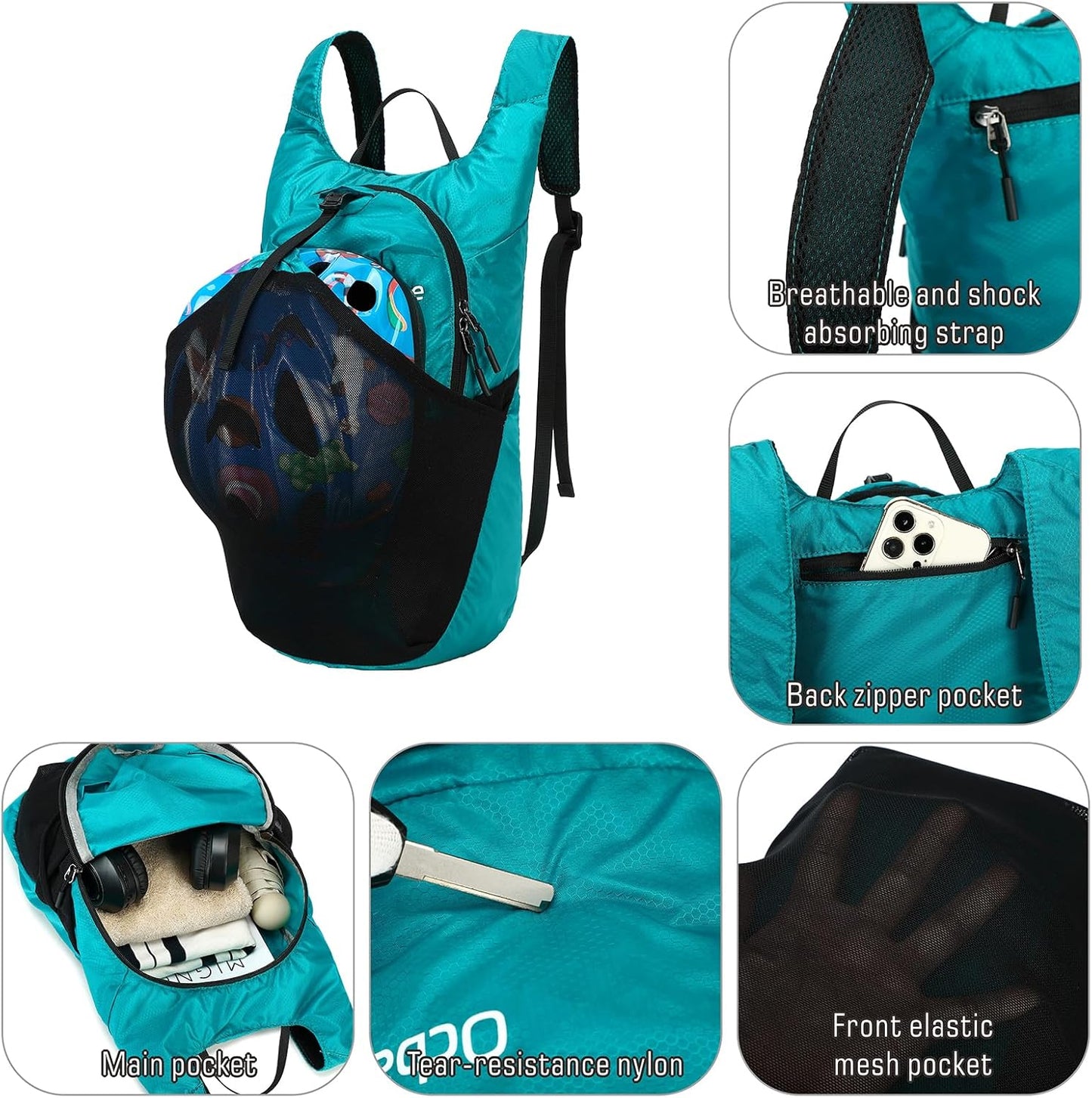 15L/25L Small Packable Lightweight Backpack Hiking Daypack Water Resistant Foldable Outdoor Camping Travel Bag for Women Men