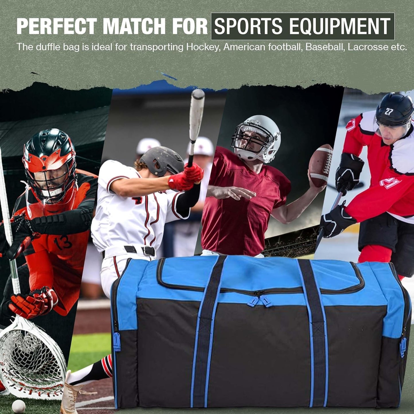 Jetstream Heavy Duty Multi Pocket Durable Sports Gym Equipment Travel Duffel Bag