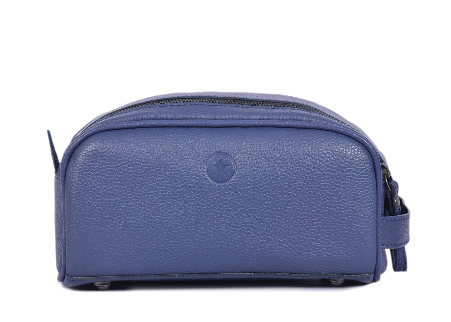 10" Premium Leather Toiletry Travel Pouch With Waterproof Lining Black Color | King-Size Handcrafted Vintage Shaving Kit By Aaron Leather Goods