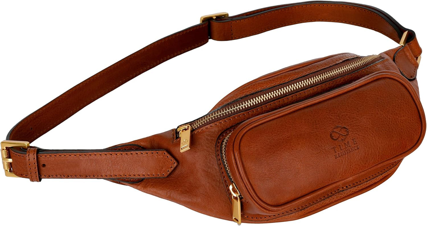 Leather Waist Pack | Belly Bag | Waist Bag| Leather Belt Bag | Leather Fanny Pack Handmade in Italy – Time Resistance