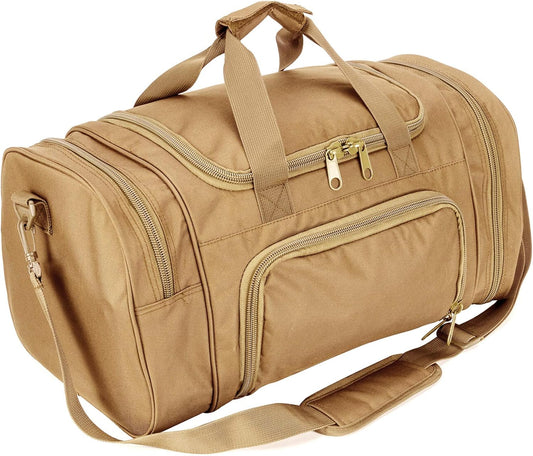 Gym Duffel Bag for Men Sports Duffel Bag with Shoe Compartment (TAN-Model A)