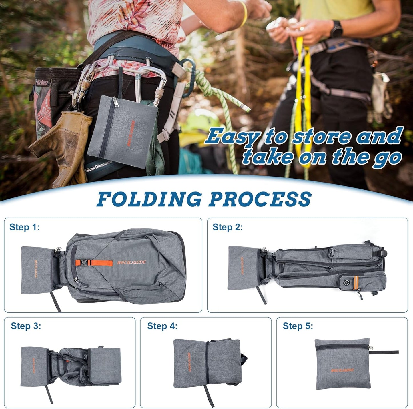 15L Small Hiking Backpack for Men Women Foldable Packable Back Pack Ultralight Hiking Daypack for Travel Camping Outdoor, Gray