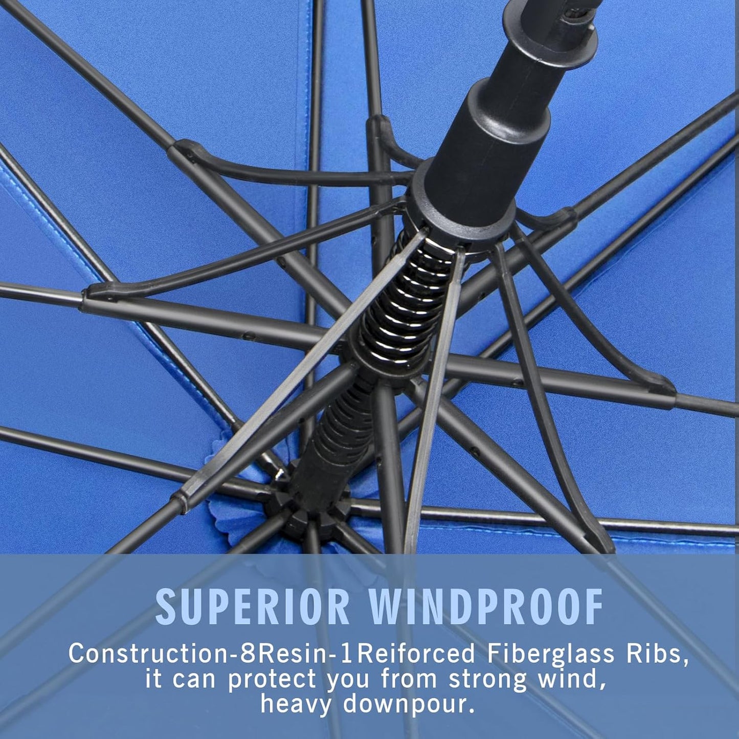 ZOMAKE Golf Umbrella Windproof, Extra Large Oversized Heavy Duty Double Canopy for Rain, Sports Games & Push Cart(51/54/62/68/72Inch)