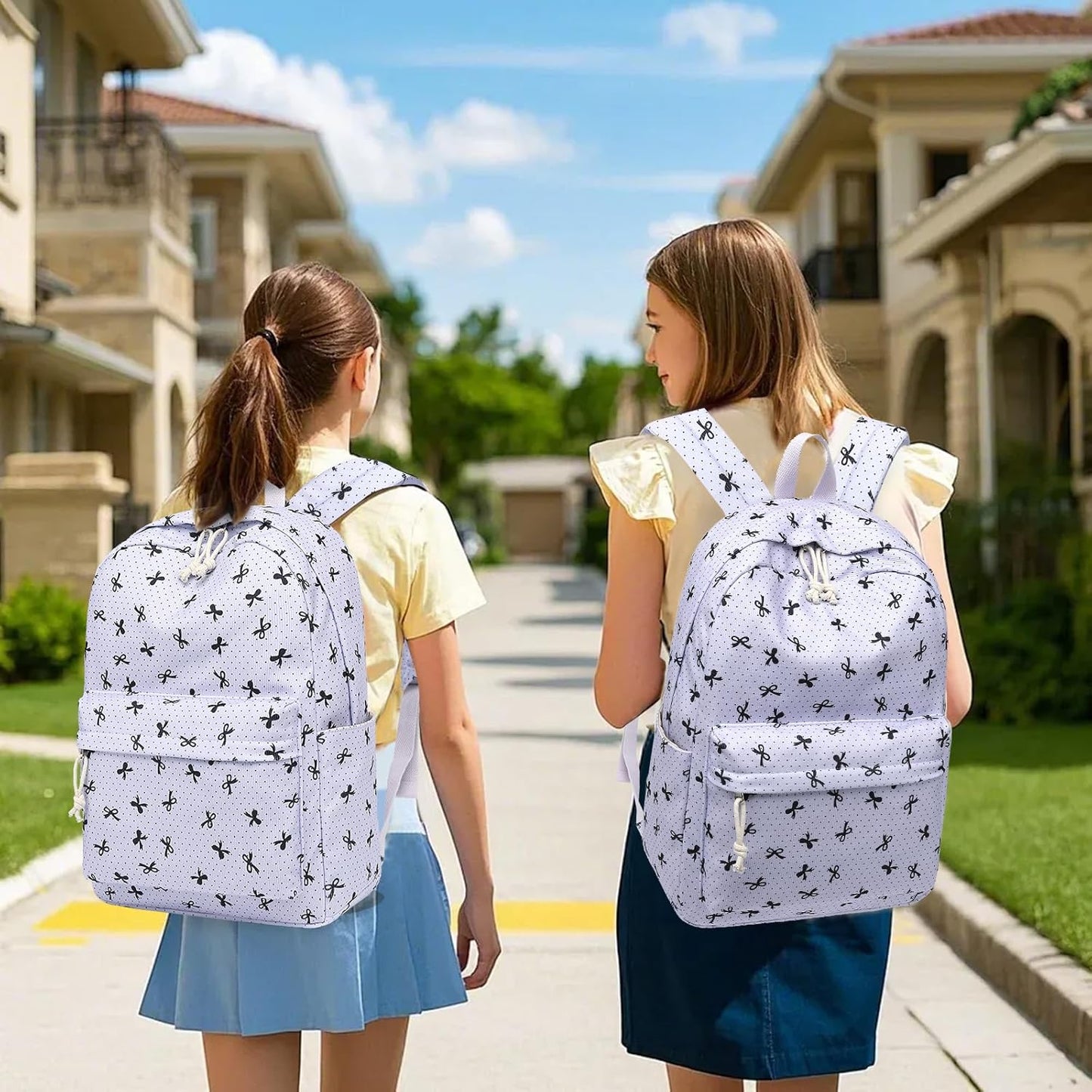 LEDAOU Backpack for Girls School Bag Kids Bookbag Teen Backpack Set Daypack with Lunch Bag and Pencil Case