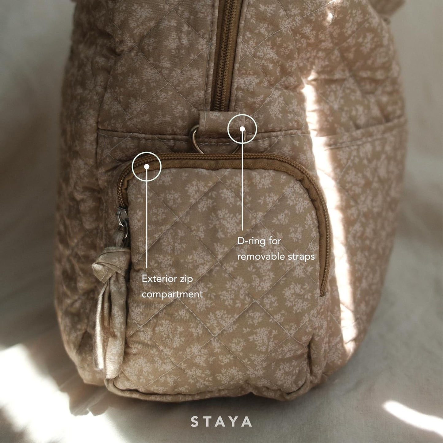 Staya Quilted Duffle Bag - Perfect Travel Companion, Quilted Weekender Bag for Women, (Floral Canvas)