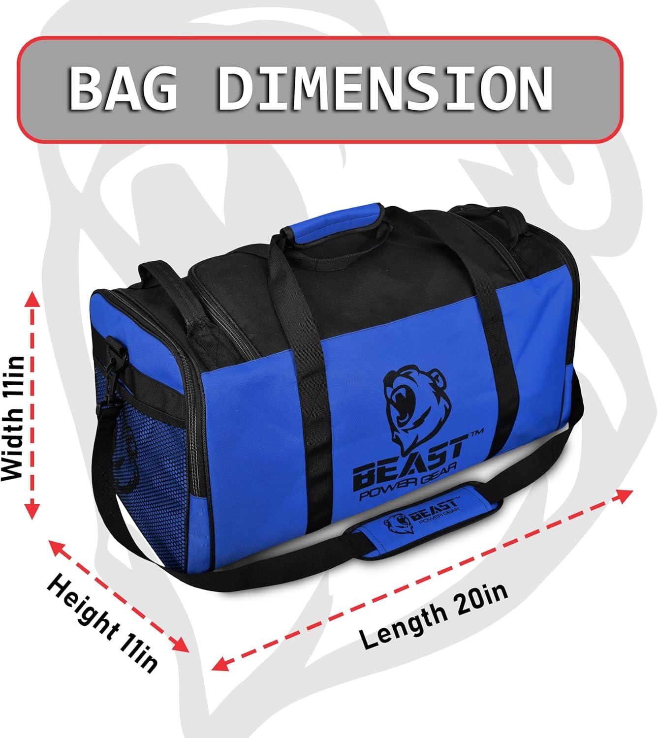 Duffle Gym Bag for Men & Women – Large Duffel Athletic Gym Boxing Bag with Shoes Compartment, Wet Pocket – Fitness,Workout,MMA,BJJ,Jiu Jitsu Gym Bag