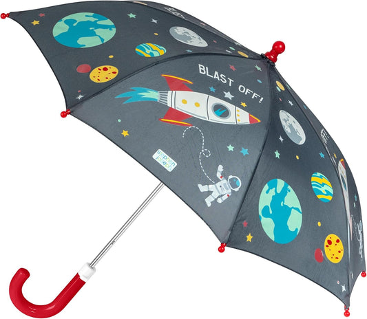 Stephen Joseph Kids' Color Changing Wet Dry Umbrella, Water reacting, Pinch Free Umbrellas for Rain Children's Umbrella, BUTTERFLY, 23"X29