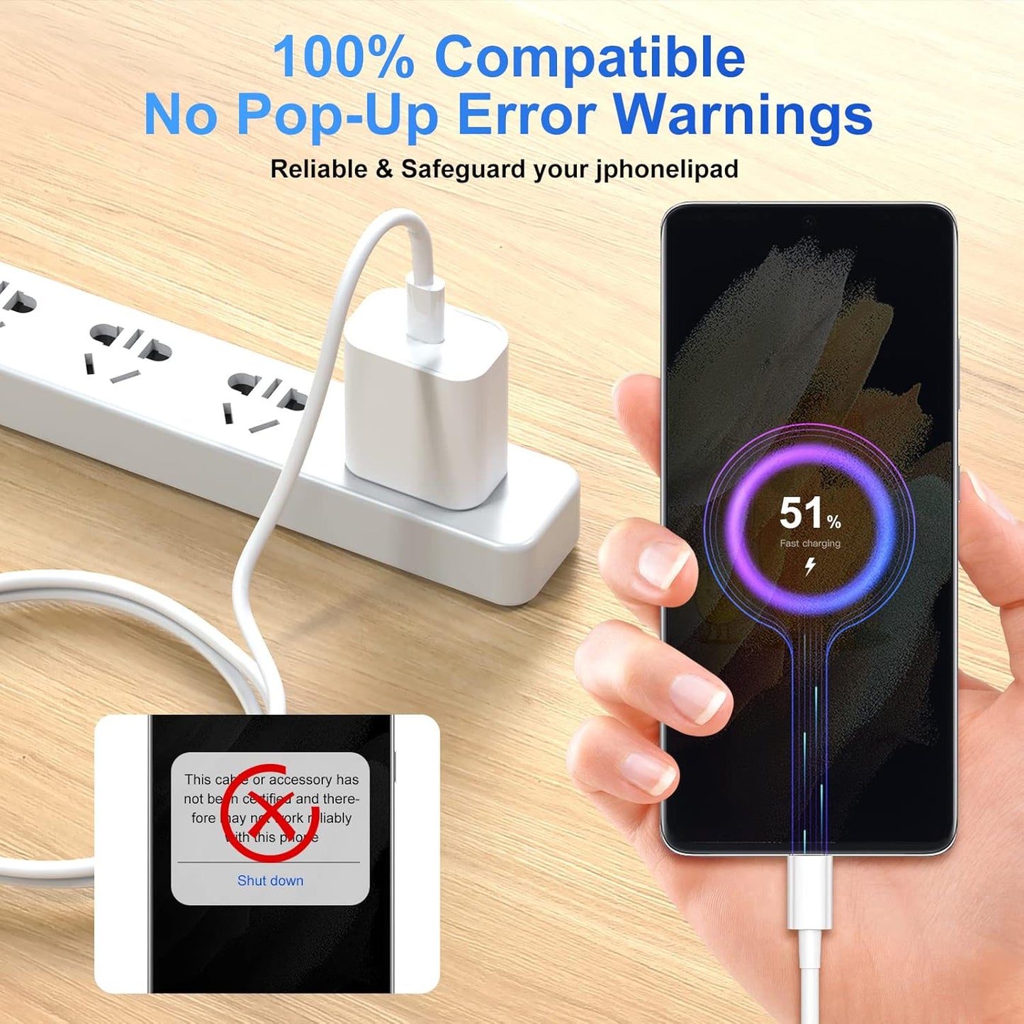 100W USB C to USB C Cable 2-Pack 10ft, Upgraded Fast Charging USB Type C to Type C Cable, USB-C Cord Phone Charger Compatible with iPhone 16/15/Samsung/Android/Phone/Pad/Macbook/Pro/Plus/Max etc.