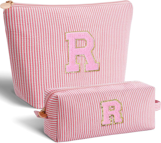 Personalized Anniversary Wife's Birthday Gifts,Mothers Day Gifts for Women,Wife Gifts from Husband,Cool Birthday Gifts for Wife,Makeup Bag Set Cosmetic Bag for Teen Girls - Peach,R