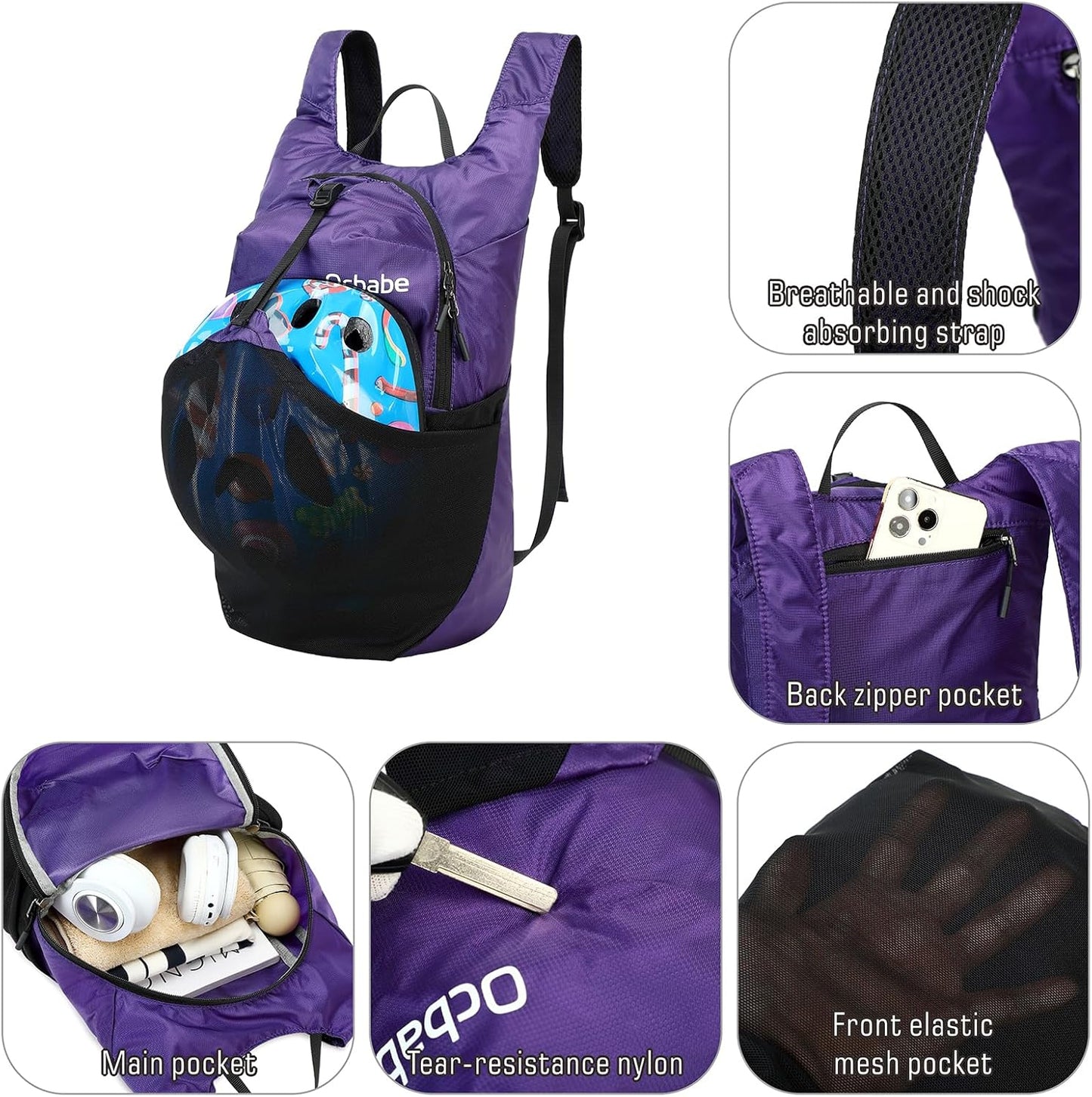 15L/25L Small Packable Lightweight Backpack Hiking Daypack Water Resistant Foldable Outdoor Camping Travel Bag for Women Men