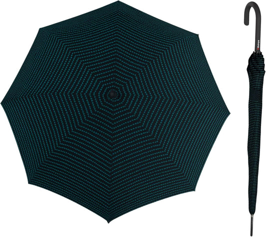 Knirps T.760 Stick Automatic Auto Open Rain Umbrella With Curved Handle - Windproof Travel Cane With Automatic Open Button - For Adults - 107cm Diameter
