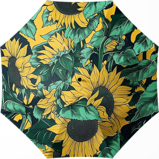 Small Compact Travel Automatic Folding Umbrella for Women, Portable Lightweight, Rain, Wind, UV Sun Shade