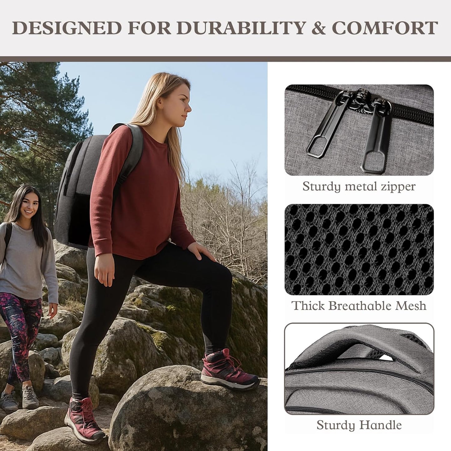 15.6 Inch Travel Backpack, Business Laptop Backpack, Water Resistant Durble Slim Casual College School Computer Nurse Work College School Bag, Travel Daypack Bag Gifts for Men Women, Grey