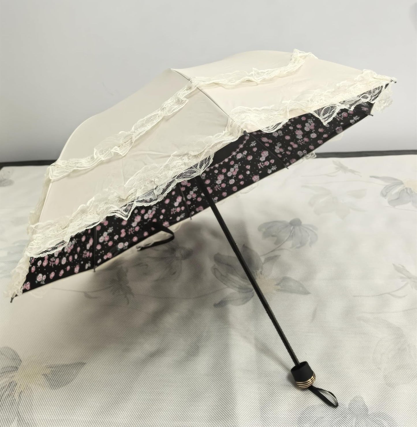 Vintage Lace Parasol Gothic Lolita Umbrella UV Sun Protection Witch Cosplay Photoshoot Props Party Decoration