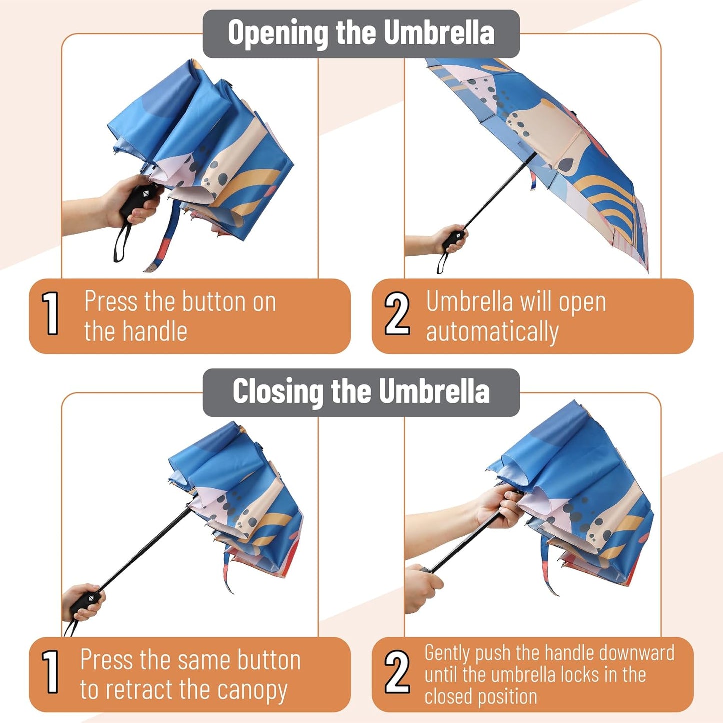 Mr. Pen- Windproof Travel Umbrella, Automatic Umbrellas for Rain, Compact