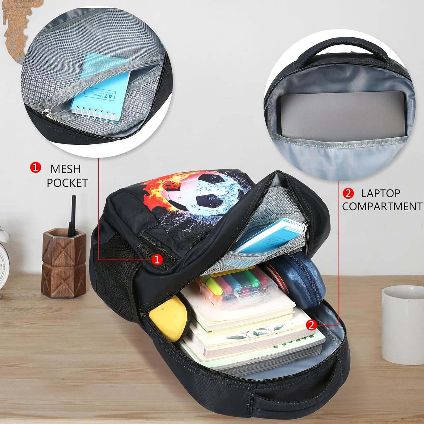 LEDAOU School Backpack for Boys Girls Kids Bookbag Elementary Primary Middle School Bag Travel Back Pack for Ages 6-14