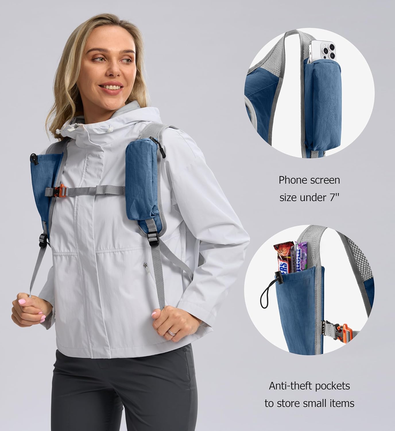 10L Small Hiking Backpack Travel Daypack Lightweight Packable Back Pack for Women Men(Navy Blue)