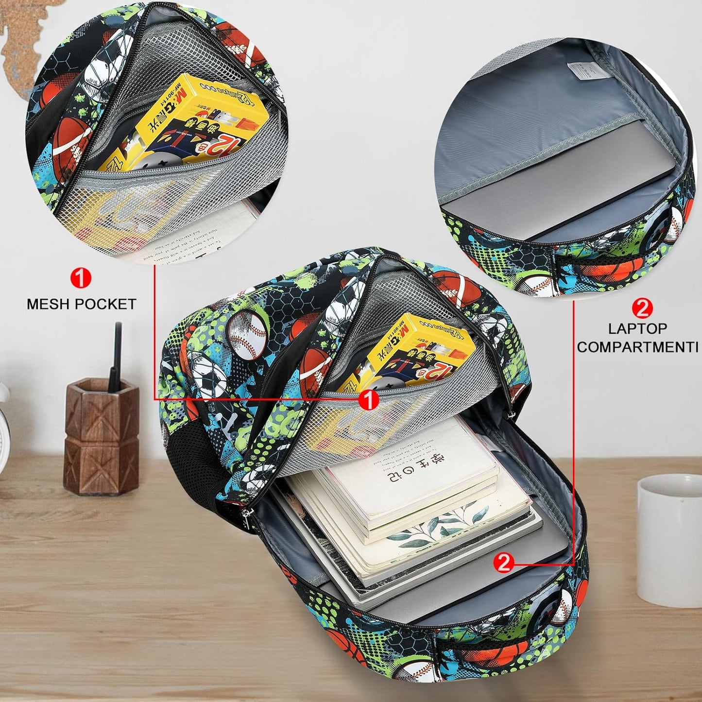 LEDAOU School Backpack for Boys Girls Kids Bookbag Elementary Primary Middle School Bag Travel Back Pack for Ages 6-14