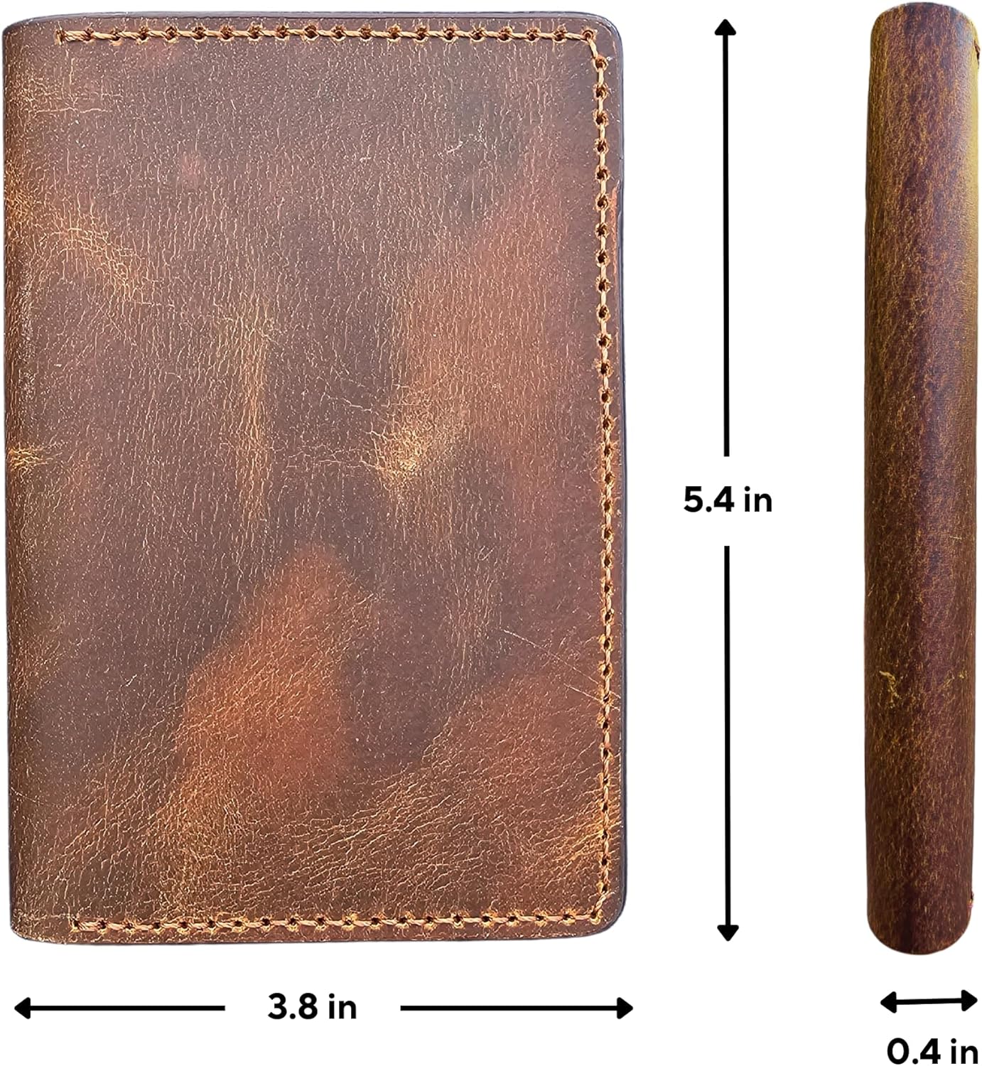 Leather Passport Holder for Men and Women - Handmade Vintage Travel Wallet - Mens Passport Case with Card Organizer - Genuine Leather Passport Cover - 2 Card Slots (Style A)