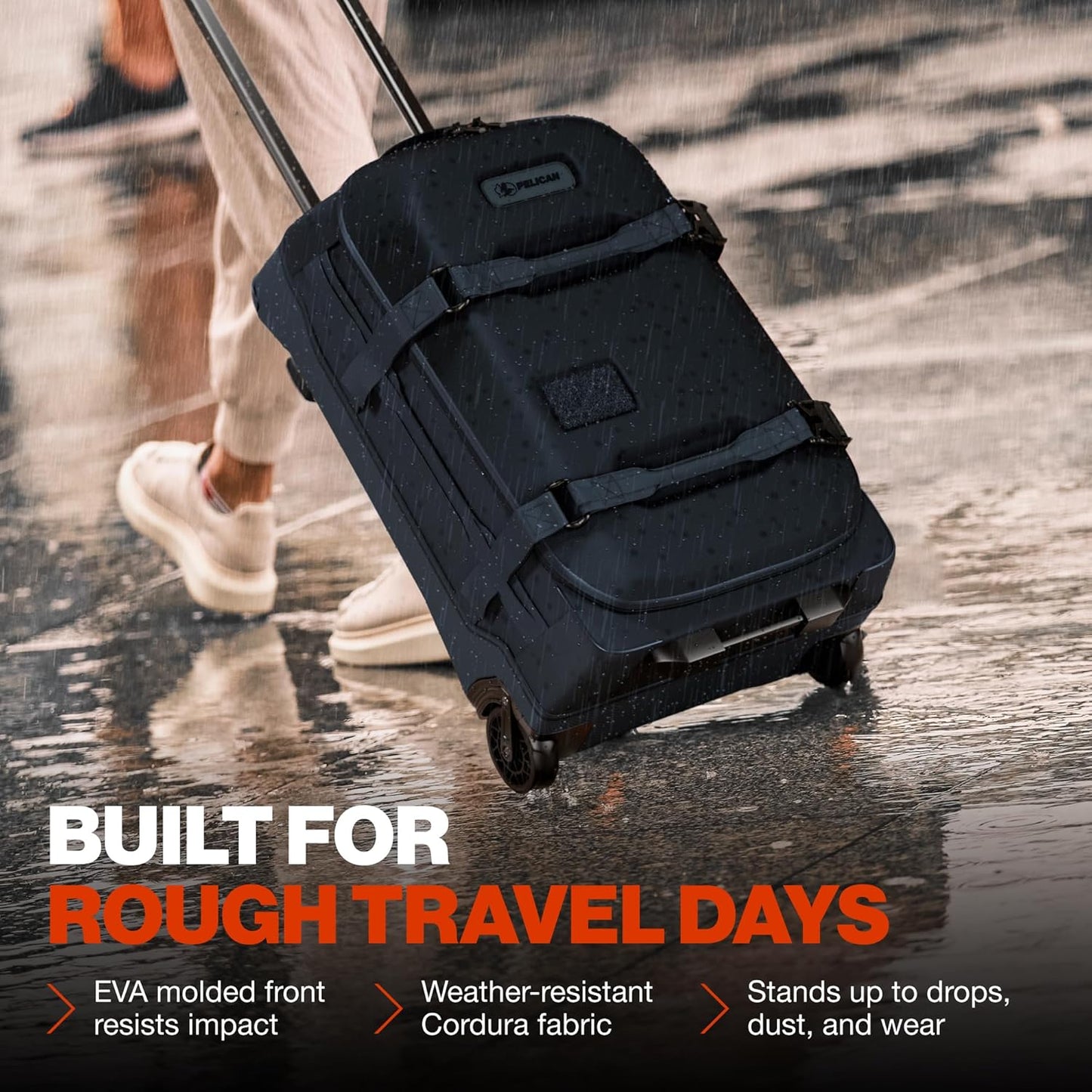 Pelican Aegis Luggage - Carry On Duffel Bag with Wheels - 22 Inch Carry On Bag - Airline Approved (Indigo)