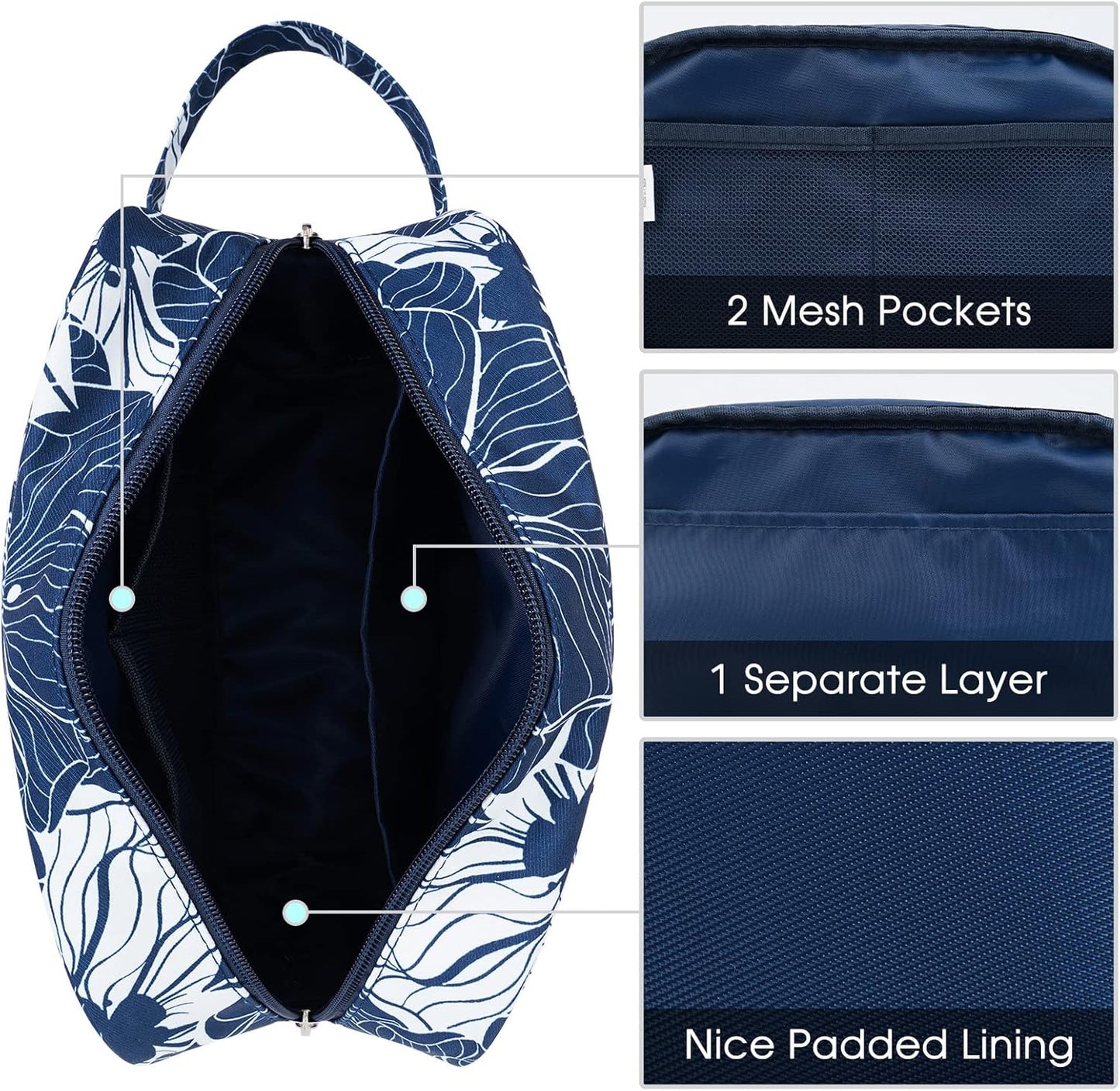 Narwey Travel Toiletry Bag for Women Traveling Dopp Kit Men Travel Bag for Toiletries Cosmetic Bag Makeup Bag Medicine Bag for Traveling