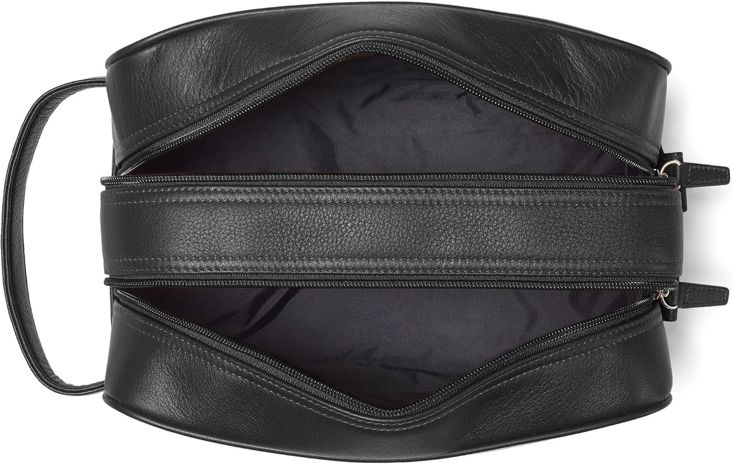 Leatherology Black Onyx Double Zip Toiletry Bag