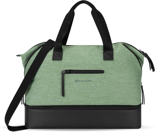 Sherpani Boston, Anti-Theft Weekender Bags,Travel Duffel Bag for Women, Carry On Tote Bag with Removable Shoe Bottom Compartment, Metal Hardware