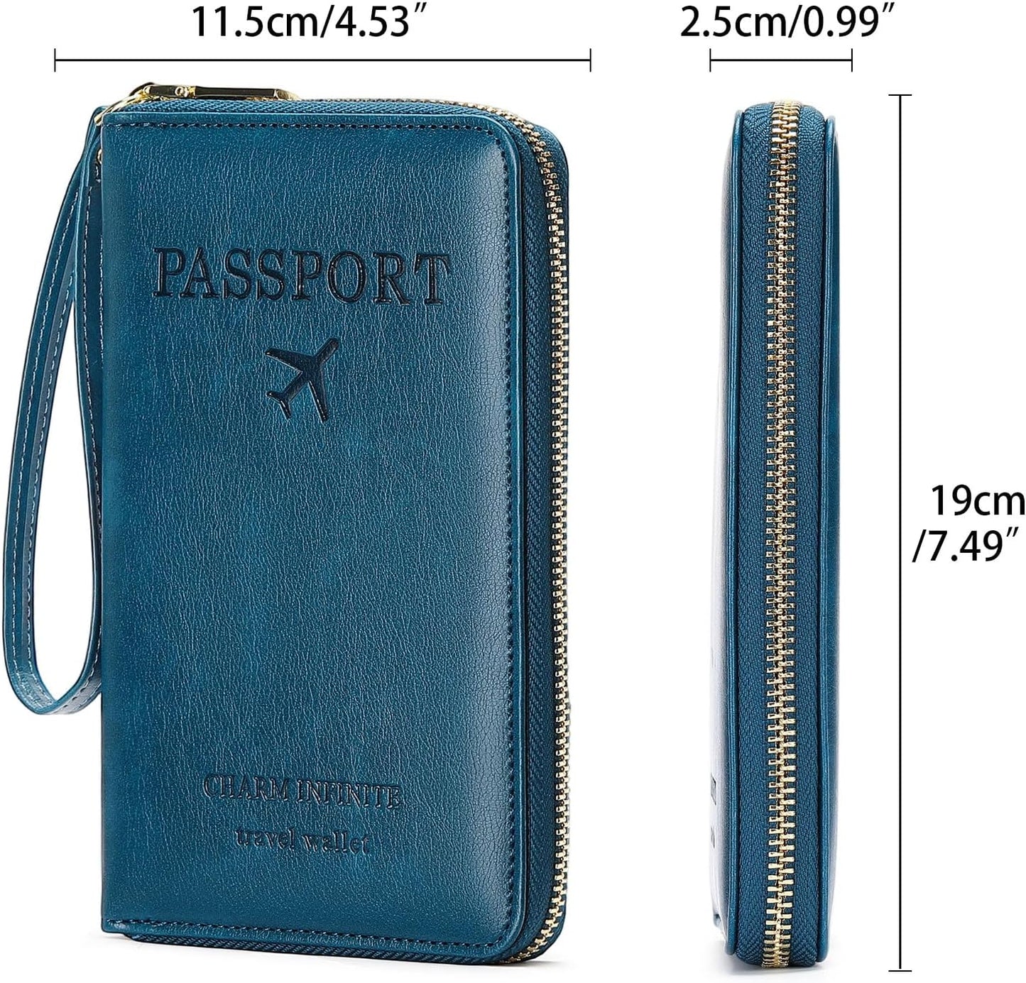 Leather RFID Blocking Passport Holder Travel Wallet, Passport Cover/Travel Wallet for Women/Men with