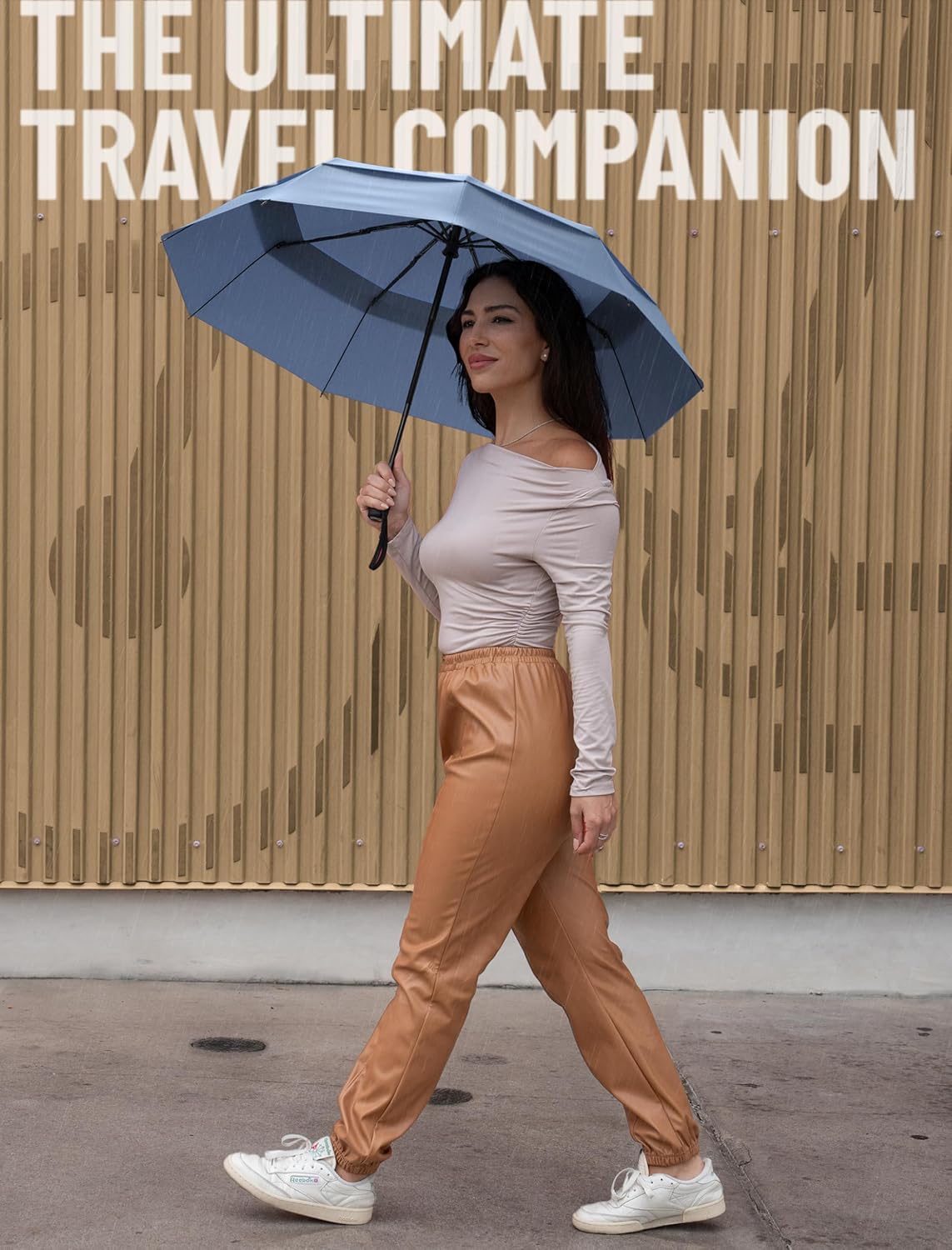 REPEL Windproof Travel Umbrella - Compact & Withstands Winds up to 85MPH , Strongest Premium Auto Folding Umbrella for Rain and Sun - Durable, Light & Portable for Women & Men , Fits Backpack & Cars