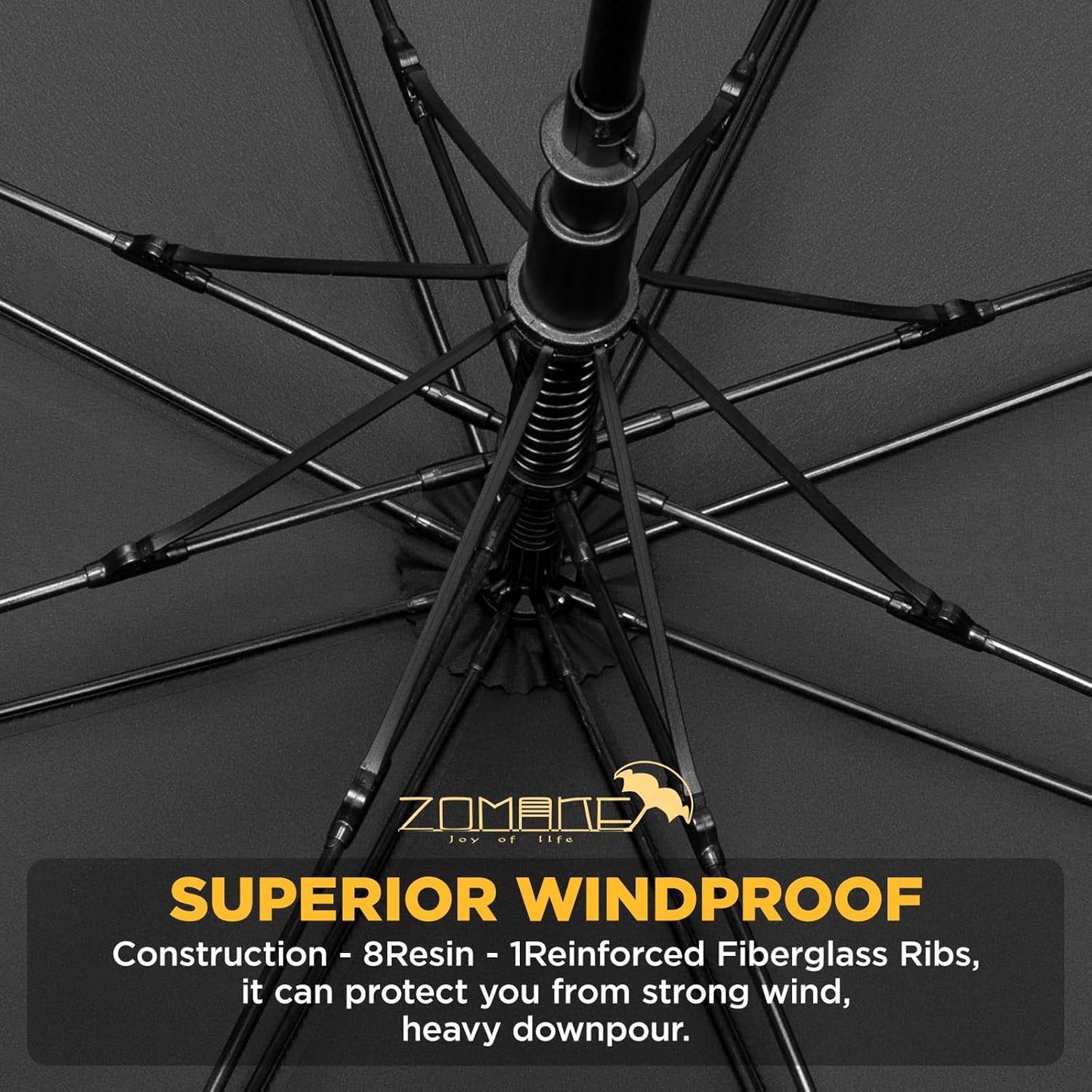 ZOMAKE Golf Umbrella Windproof, Extra Large Oversized Heavy Duty Double Canopy for Rain, Sports Games & Push Cart(51/54/62/68/72Inch)