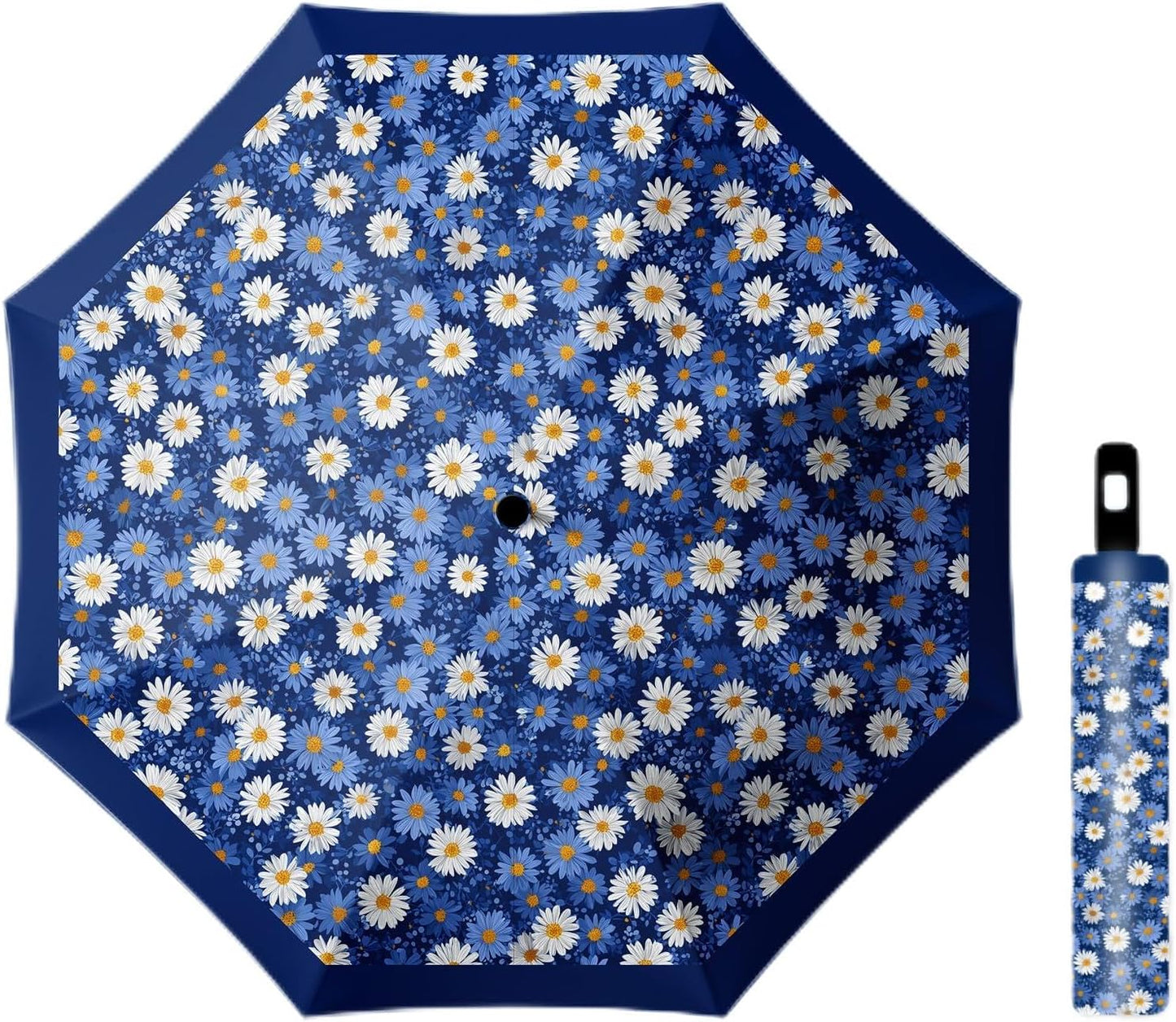 Small Travel Folding Umbrella for Girl, Portable, UV, SunShade, Compact, Automatic, Rain & Wind