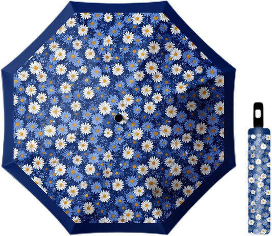 Small Travel Folding Umbrella for Girl, Portable, UV, SunShade, Compact, Automatic, Rain & Wind